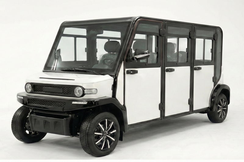 Crown 6 Air-Conditioned 6-Seater Electric Golf Cart with 170Ah AGM  Battery & Standard Tires | LSEV (White) - Image 1